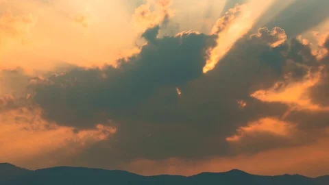 Sunset sky white clouds background time lapse Stock Footage 105871770