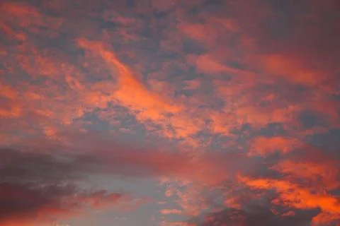 The sunset sky with white clouds in the nature Foto stock