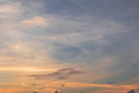 Sunset Sky with Wispy Clouds Stock Photos