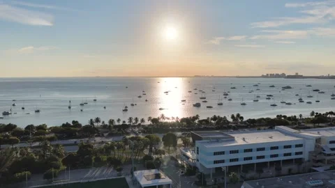 Sunset Skyline At Miami In Florida United States. Stock Footage 342209302