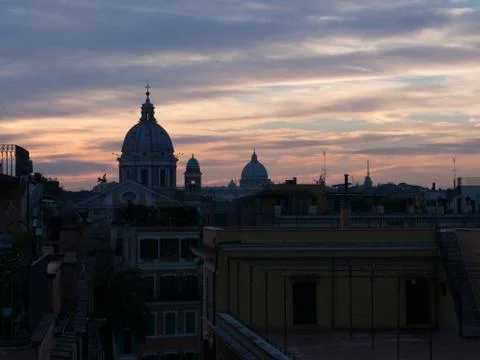Sunset skyline in Rome Stock Photos