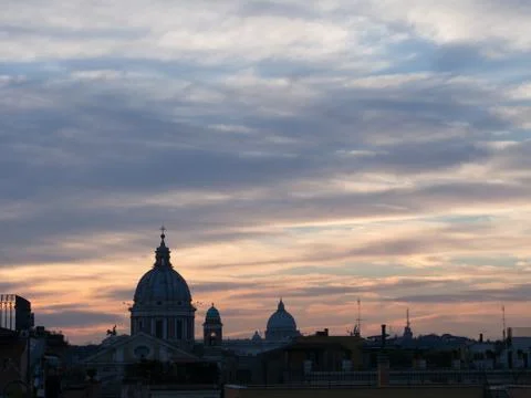 Sunset skyline in Rome Stock Photos