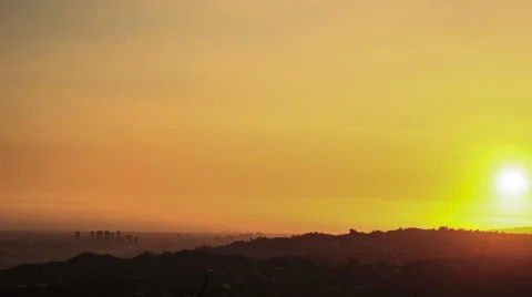 Sunset Skyline Time lapse West LA, Beverly Hills, Century City, Santa Monica Video stock 43969683
