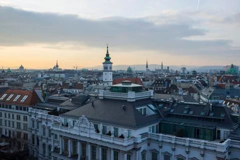 Sunset skyline in Vienna Stock Photos