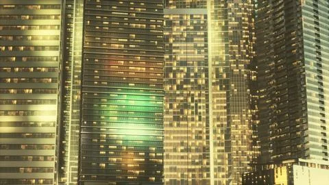 Sunset in the skyscrapers of Manhattan Ilustración de archivo
