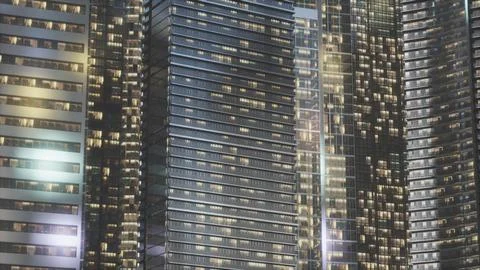 Sunset in the skyscrapers of Manhattan Ilustración de archivo