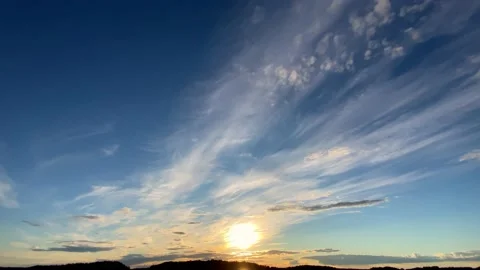 Sunset - Slow Moving Clouds - Archipelago Stock Footage 134938756