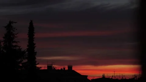 Sunset in the small city Stock Footage 239374724