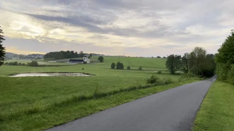 Sunset on small lake Video stock 328120393