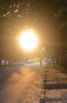 Sunset in a small town Stock Photos