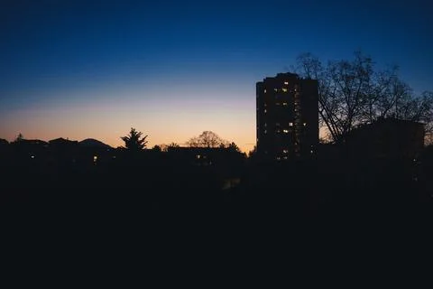 Sunset in a small town Stock Photos