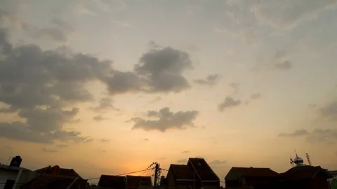 Sunset in Small Town Timelapse Stock Footage 79256396