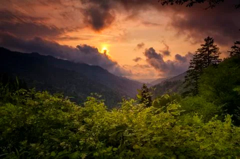 Sunset in the Smokies Stock Photos