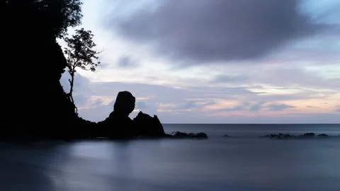 Sunset in Smugglers Cove beach Stock Photos