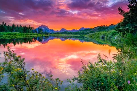 Sunset on the Snake River Stock Photos