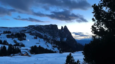 Sunset In The Snow - no audio Stock Footage 266810601