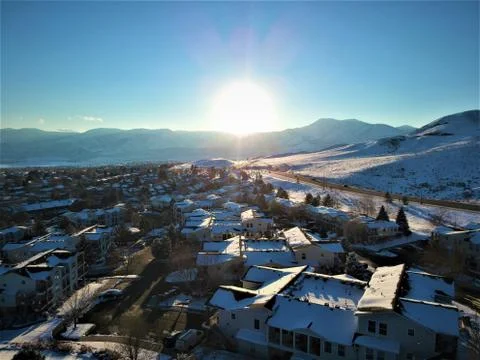 Sunset Snow 库存照片