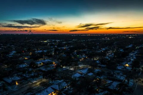Sunset with snow  Stock Photos
