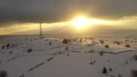 Sunset on a snowy valley Stock Footage 149045424