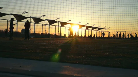 Sunset Soccer Stock Footage 37063011