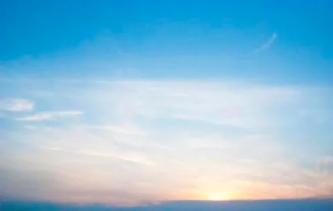 Sunset with soft blue sky background  Stock Photos