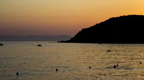 Sunset in Solanas Stock Photos