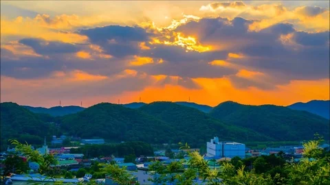 Sunset in south korea Stock Footage 77711580