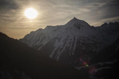 Sunset in sow mountain Stock Photos