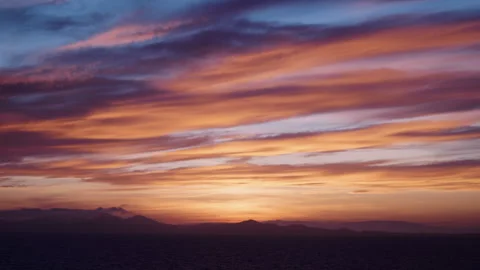 Sunset on Spain coast view from ship Stock Footage 240314192