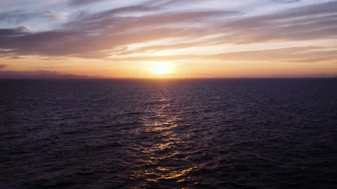 Sunset on Spain coast view from ship Stock Footage 240314273