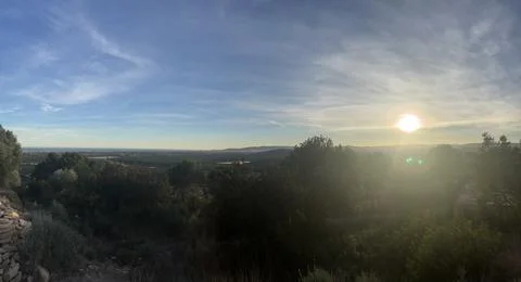 Sunset in the Spanish mountains Stock Photos