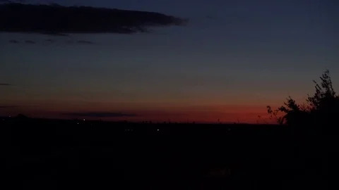 Sunset Special Light and Car Lights Handheld 4K Stock Footage 82170605