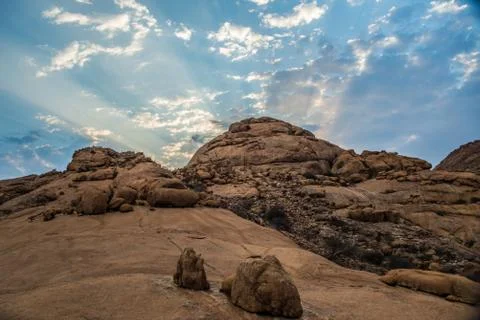 Sunset in Spitzkoppe mountains Stock Photos