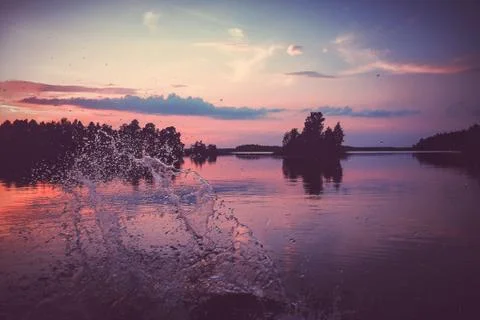 Sunset splash Stock Photos