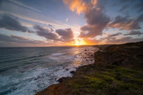 Sunset from Split Point Lookout, Great Ocean road, Melbourne, Australia Stock Photos