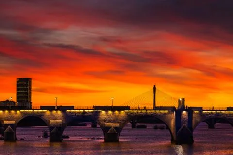 Sunset in spring Stock Illustration