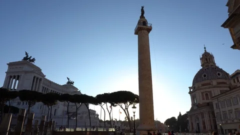 Sunset in square Stock Footage 125693208