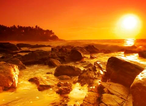 Sunset on Sri Lanka Foto stock