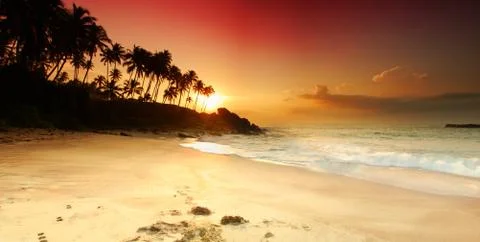 Sunset on Sri Lanka Foto stock