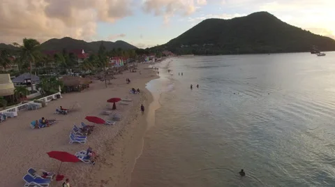 Sunset at St Lucia beach Stock Footage 61849842