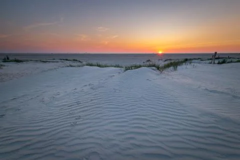 Sunset St. Peter-Ording beach Stock Photos