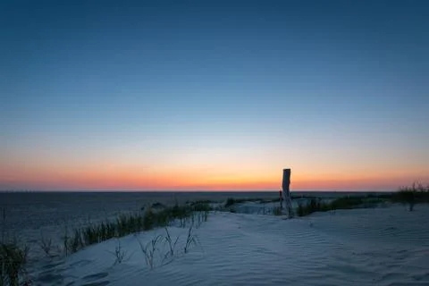 Sunset St. Peter-Ording beach Stock Photos