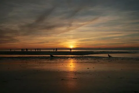 Sunset St. Peter-Ording Stock Photos