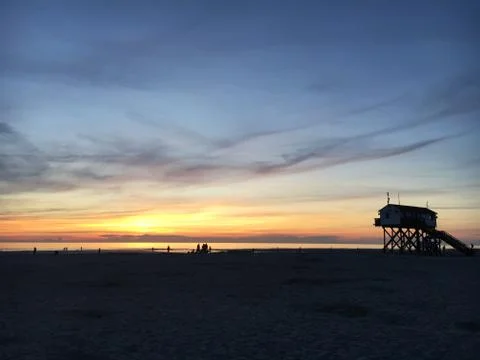 Sunset St. Peter-Ording Stock-Fotos