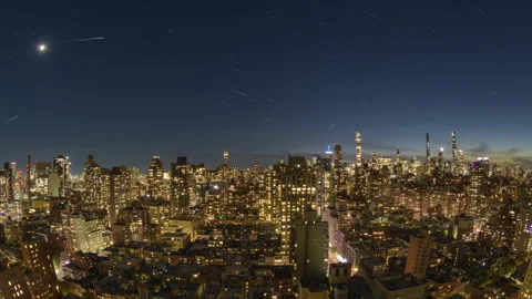Sunset to Star Trails Cityscape Timelapse Stock Footage 220665721