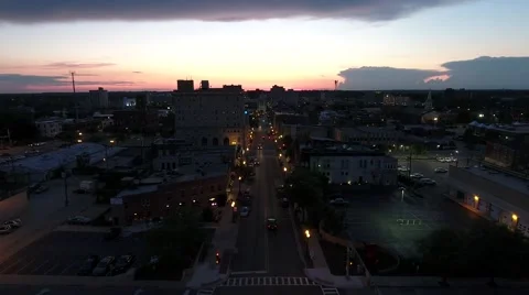 Sunset on State Street (Rockford, Illinois) Stock Footage