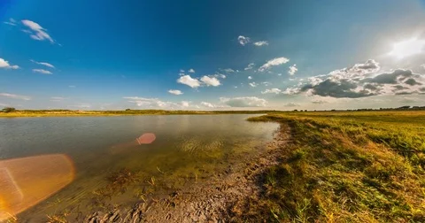 Sunset in the steppe. Inner Mongolia. 4k Video stock 73757051
