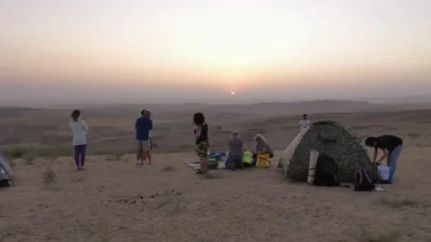 Sunset in the steppe in summer. Stock Footage 159238321