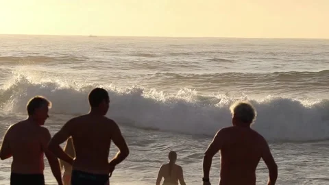 Sunset Stock Old Men Stock Footage 235664056