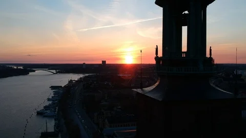 Sunset in Stockholm Video stock 87992397